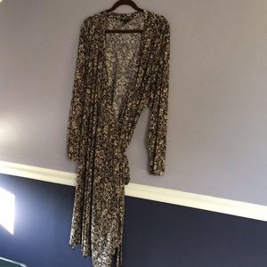 INC 3x wrap dress. Black & tan Floral. Long sleeve